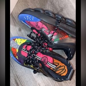 Men’s Multi color Versace shoes size 10 worn once let’s negotiate